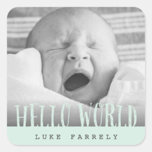 STICKER CARRÉ HELLO WORLD