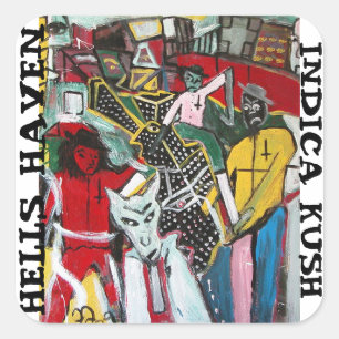STICKER CARRÉ HELLS HAVEN INDICA KUSH
