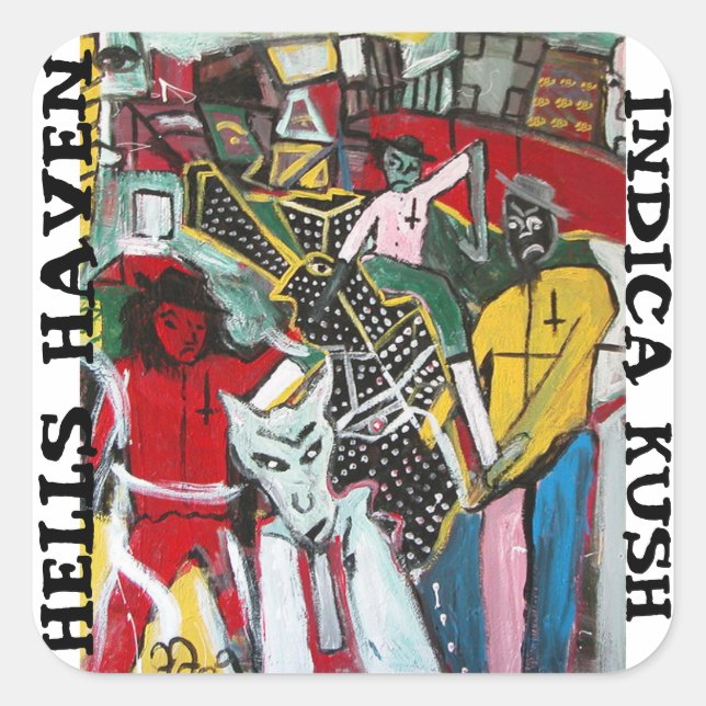 STICKER CARRÉ HELLS HAVEN INDICA KUSH (Devant)