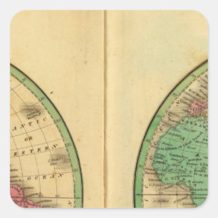 Sticker Carré Hémisphère de W, hémisphère d'E