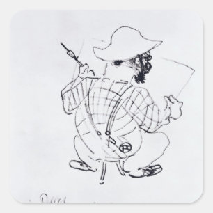 Sticker Carré Henri de Toulouse-Lautrec   Autoportrait, 1896