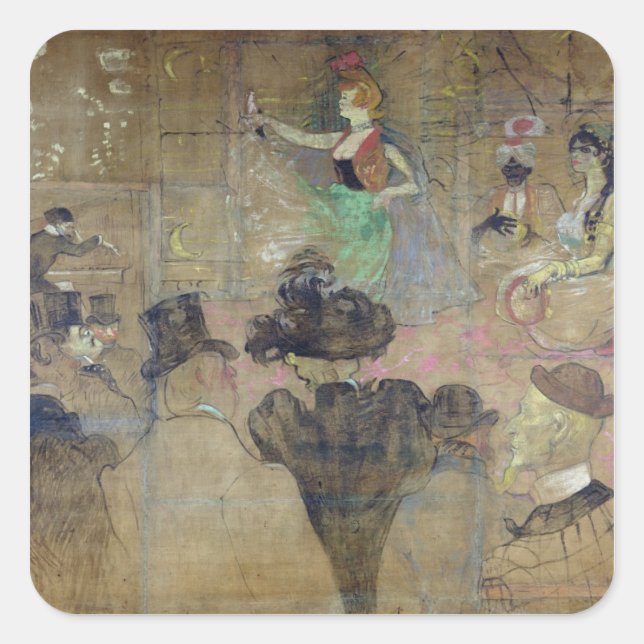 Sticker Carré Henri de Toulouse-Lautrec | Danser à la Rouge : (Devant)