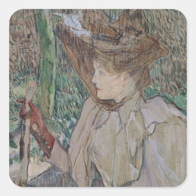 Sticker Carré Henri de Toulouse-Lautrec | Femme avec gants, 189 (Devant)