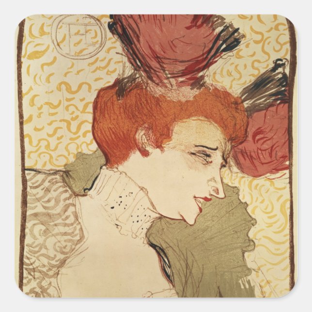 Sticker Carré Henri de Toulouse-Lautrec | Mlle. Marcelle Lender, (Devant)