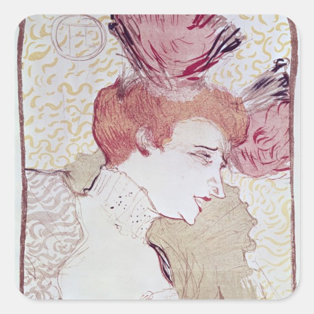 Sticker Carré Henri de Toulouse-Lautrec | Portrait de Marcelle L (Devant)