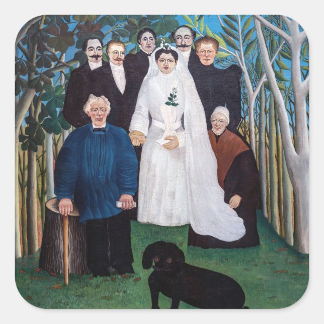 Sticker Carré Henri Rousseau - La fête de mariage (Devant)