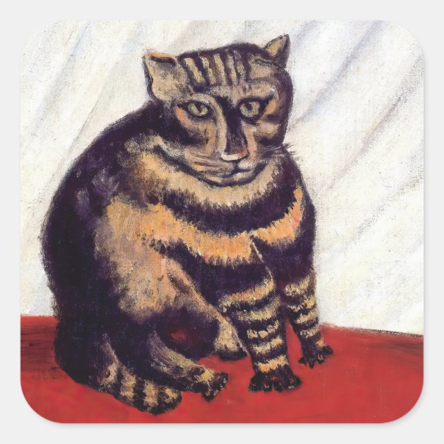 Sticker Carré Henri Rousseau - Le Chat Tigre (Devant)