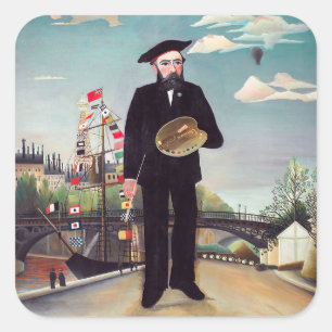 Sticker Carré Henri Rousseau - Mon portrait-Paysage