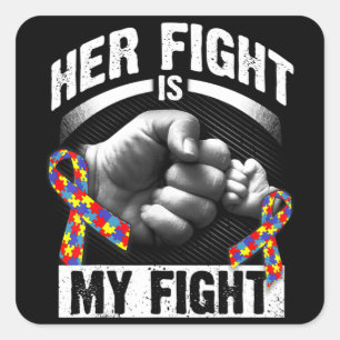 Sticker Carré Her Fight Is