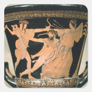 Sticker Carré Hérakles en difficulté, détail d'un grenier rouge