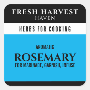 Sticker Carré Herbe bleue minimaliste