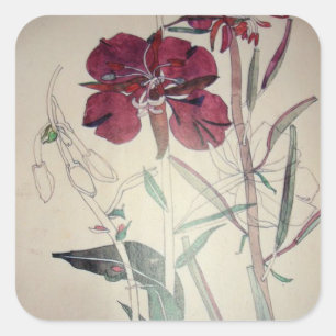 Sticker Carré Herbe de saule par Charles Mackintosh