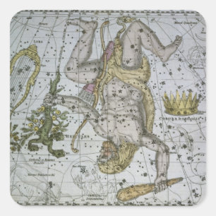Sticker Carré Hercule, "d'un atlas céleste", pub. en 1822 (