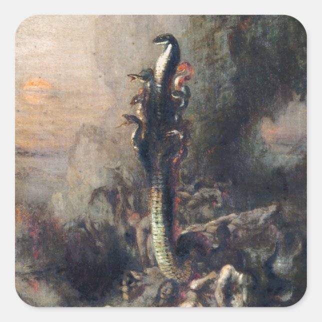 Sticker Carré Hercules et Lernaean Hydra (Devant)