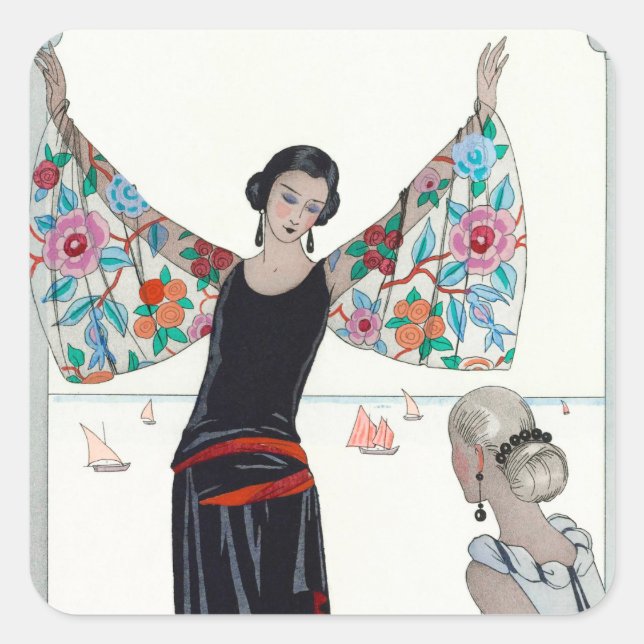 Sticker Carré Here Are My Wings - George Barbier (Devant)