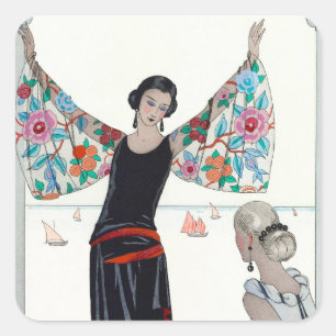 Sticker Carré Here Are My Wings - George Barbier