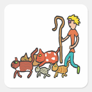 Sticker Carré Héritage de chats