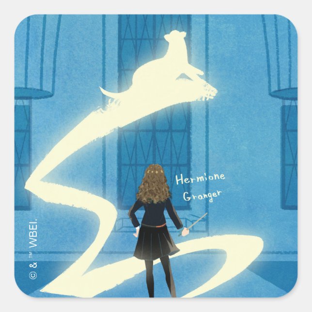 Sticker Carré Hermione Granger Patronus Painting (Devant)