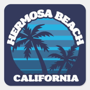 Sticker Carré Hermosa Beach, Californie