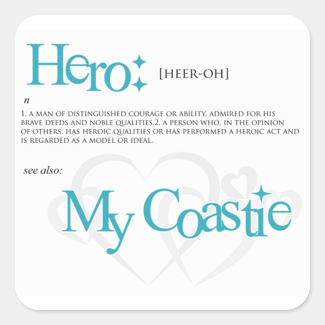 Sticker Carré Héros (Devant)