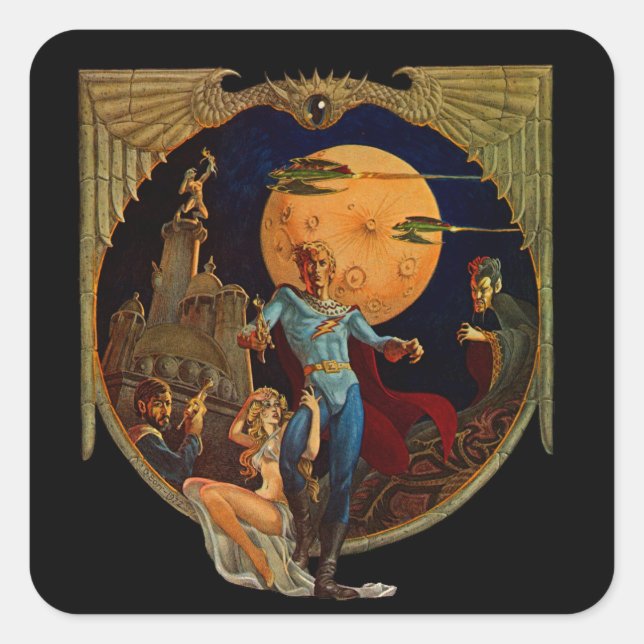 Sticker Carré Héros de la science-fiction (Devant)