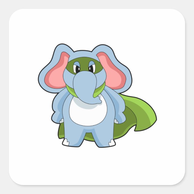 Sticker Carré Héros éléphant (Devant)