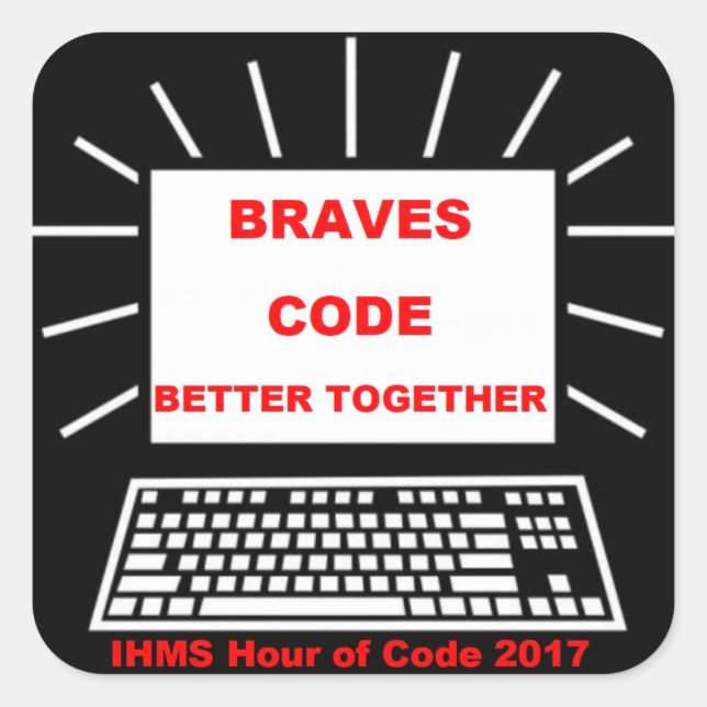 Sticker Carré Heure De Code IHMS 2017 (Devant)