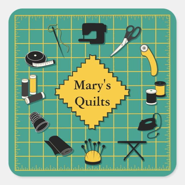 Sticker Carré Heure de la surface composée Customiser le Étiquet (Devant)