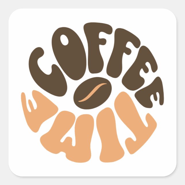 Sticker Carré Heure du café - Brasse matinale (Devant)