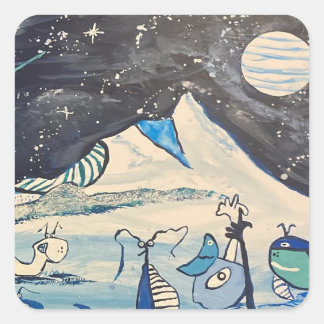 STICKER CARRÉ HEURE HIVER