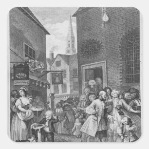 Sticker Carré Heures du jour, midi, 1738