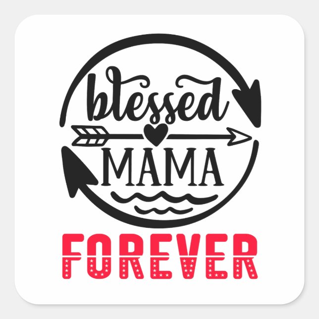 Sticker Carré Heureuse maman pour toujours (Devant)