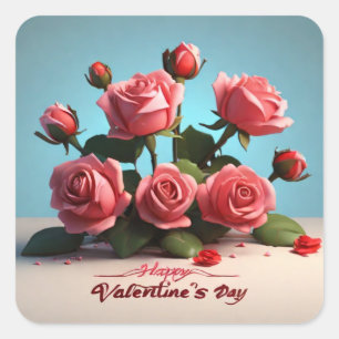 Sticker Carré Heureuse Sainte-Valentin