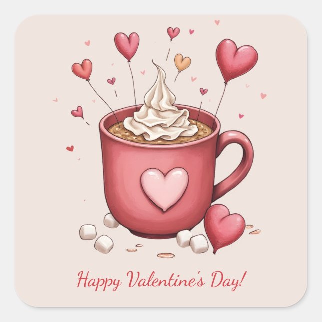 STICKER CARRÉ HEUREUSE SAINTE-VALENTIN ! (Devant)