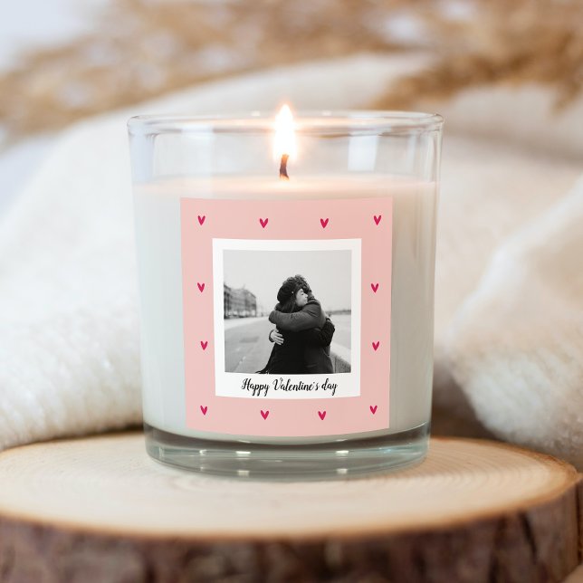 Sticker Carré Heureuse Sainte-Valentin | Coeur rose et rouge | C (Créateur téléchargé)