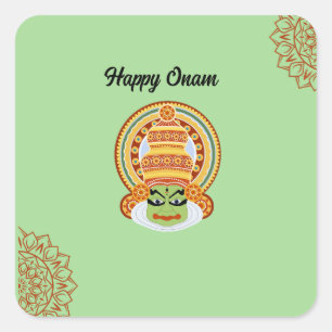 Sticker Carré heureux accueil onam