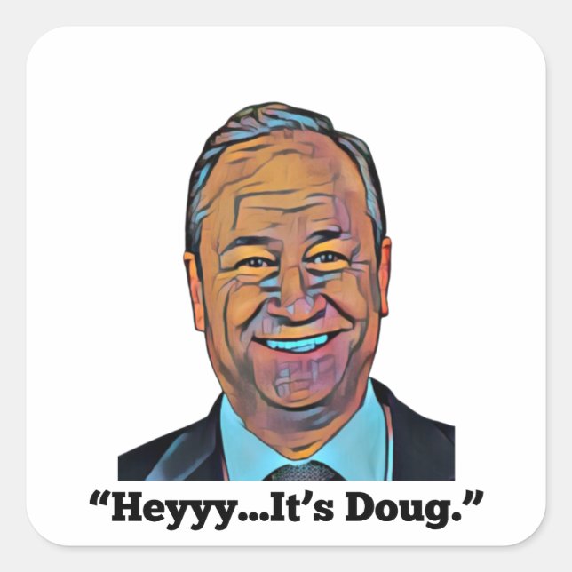 Sticker Carré Hey, c'est Doug (Devant)