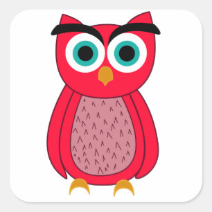 Sticker Carré Hibou