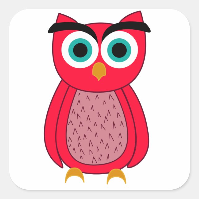 Sticker Carré Hibou (Devant)