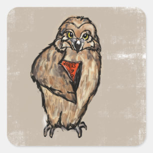 Sticker Carré Hibou sage