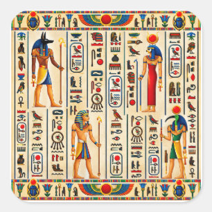 Sticker Carré Hiéroglyphes égyptiens antiques et pharaoniques