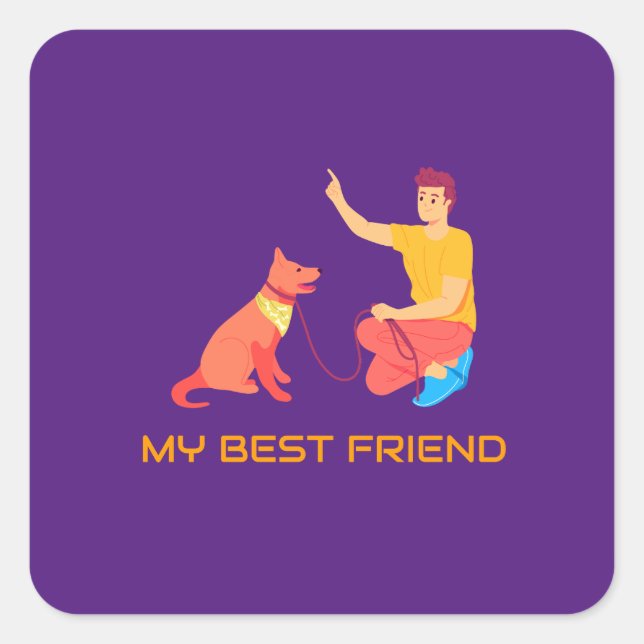 Sticker Carré "High Five with Bestie" (Devant)