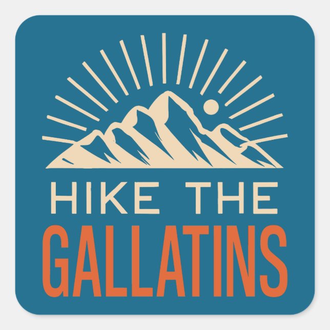 Sticker Carré Hike The Gallatin Mountains Sunburst (Devant)