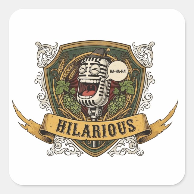 Sticker Carré Hilarious Comedy T-Shirt (Devant)