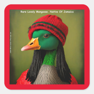 Sticker Carré Hilarious Jamaïcain Mongolie Reggae canadienne Oie