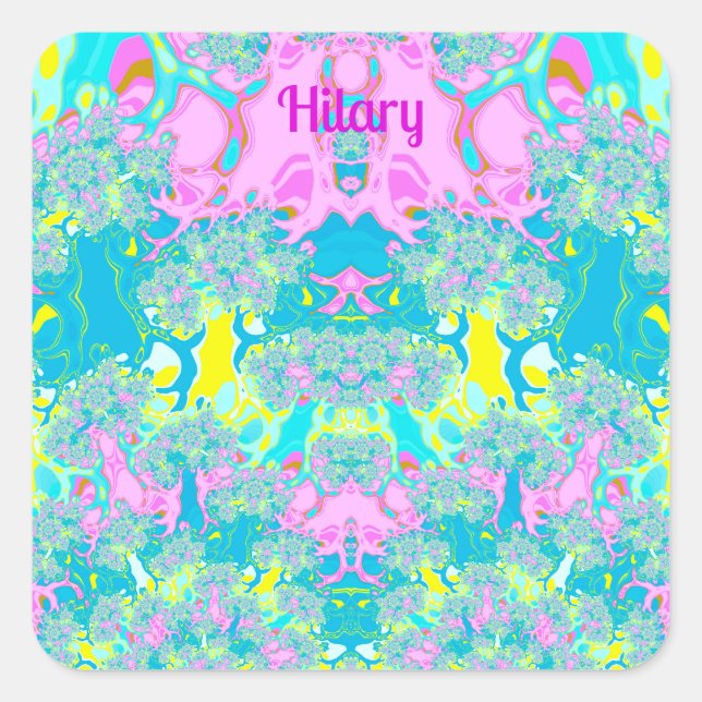 STICKER CARRÉ HILARY ~ PERFECTION PASTEL ~ (Devant)