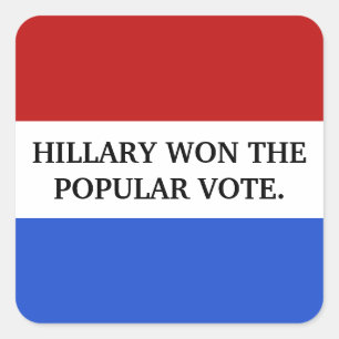 Sticker Carré Hillary a gagné le vote populaire