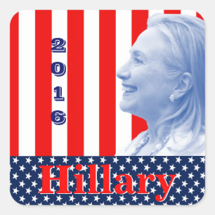 Sticker Carré Hillary Clinton 2016