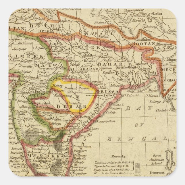 Sticker Carré Hindoostan ou Inde (Devant)