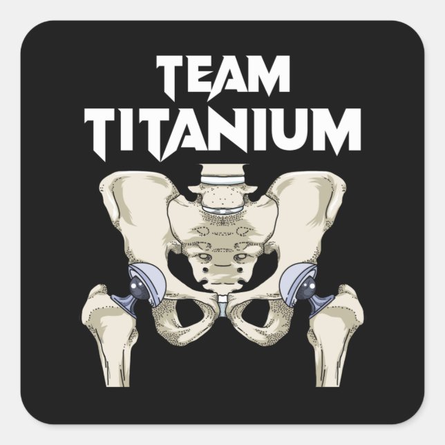 Sticker Carré Hip Chirurgie Récupération Cadeaux Hippie Hip Remp (Devant)